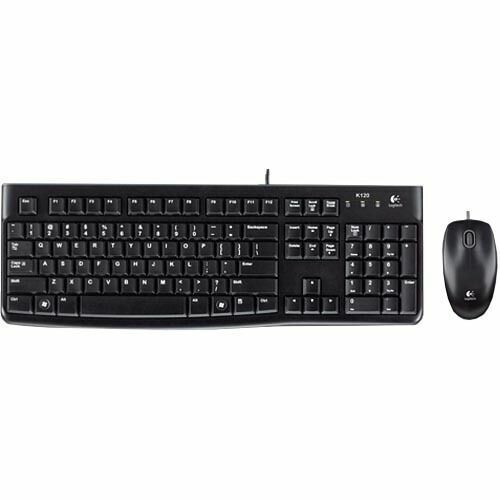 Logitech MK120 Wired USB Keyboard and Mouse, Black (920-002565)