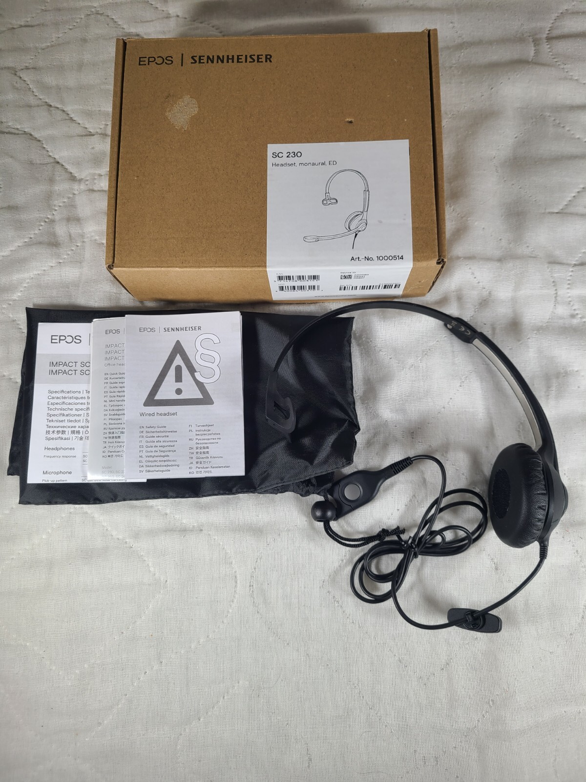 EPOS Sennheiser SC230 Monaural On-Ear Heaset w/Mic Boom 1000514