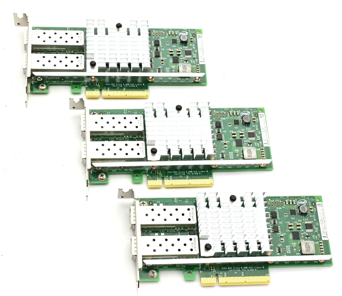 Lot of 3x Dell 0942V6 0FTKMT Intel X520-DA2 Dual Port 10GbE SFP+ PCIe NIC LP
