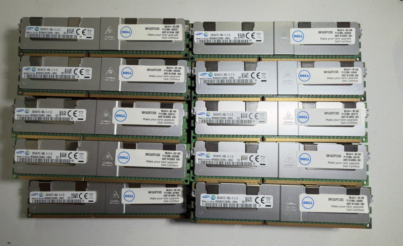 Lot of 48  Samsung 32GB 4Rx4 PC3 14900L DDR3 ECC LRDIMM SDRAM M386B4G70DM0-CMA3