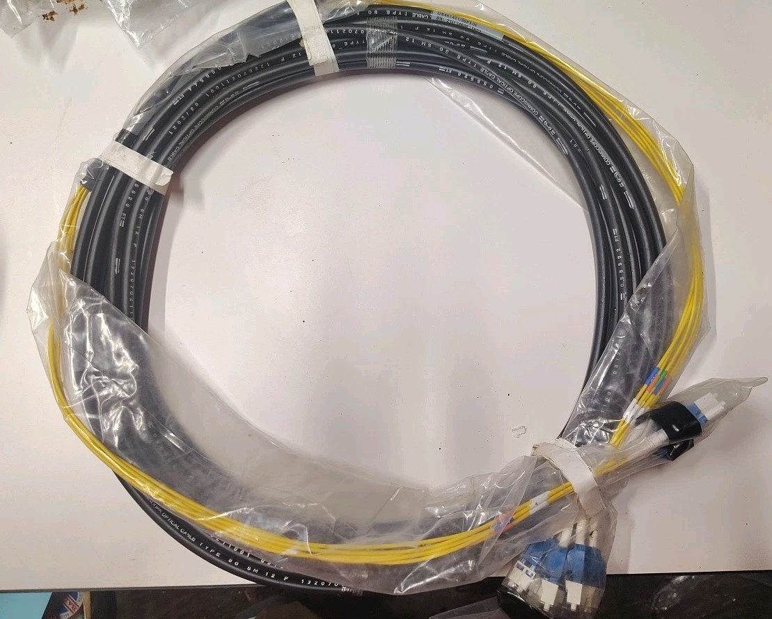 CommScope DFJ-12S025-35 6 pair SM fiber, armored LC/LC 35ft Optical Cable 8G 12F