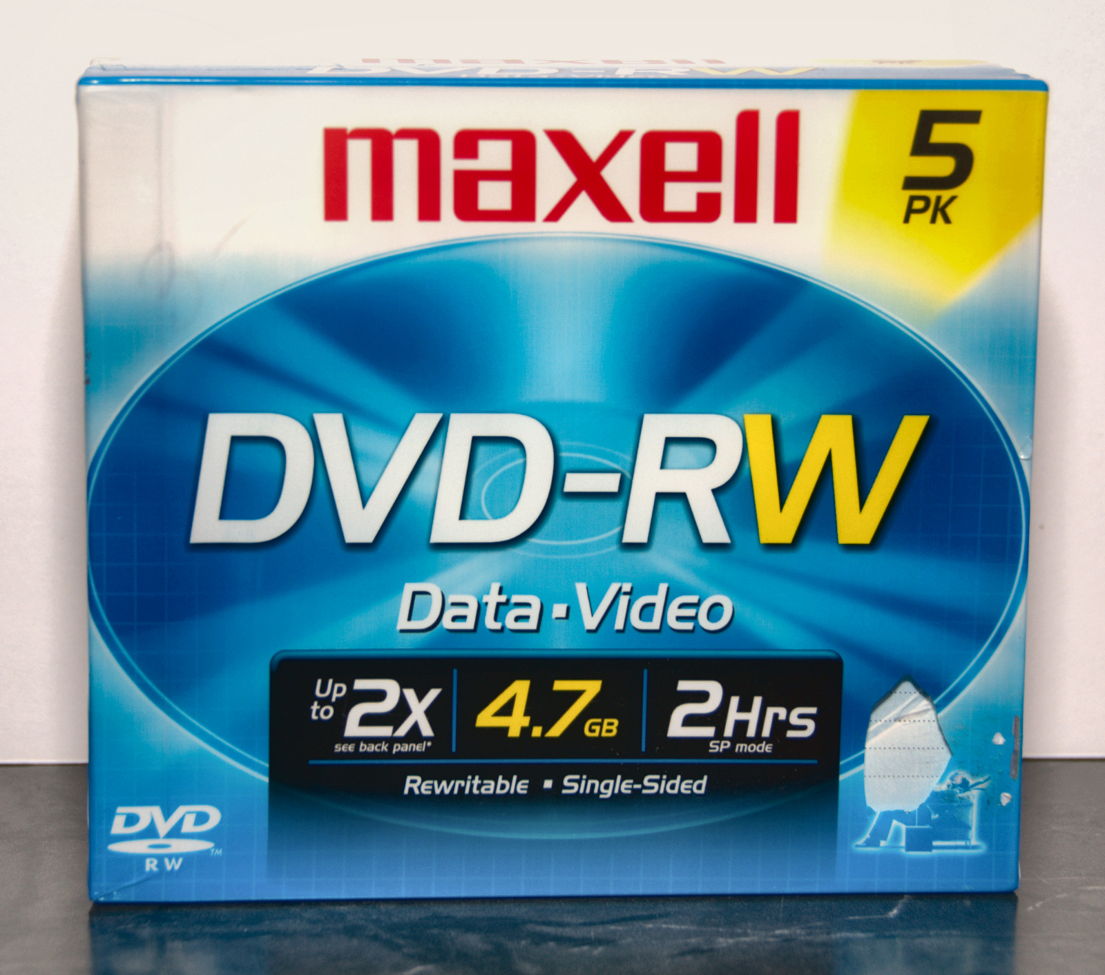 NEW MAXELL DVD-RW Rewritable  5PK 4.7GB Data-Video-Music 