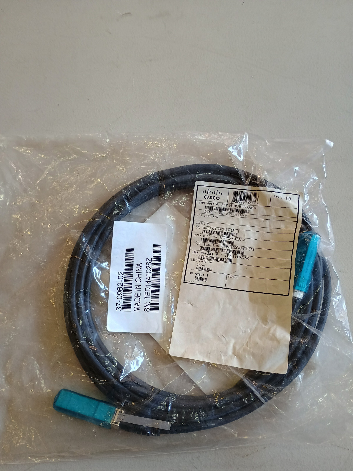 New CISCO SFP-H10GB-CU5M 10GBASE-CU SFP+ Cable 5 Meter