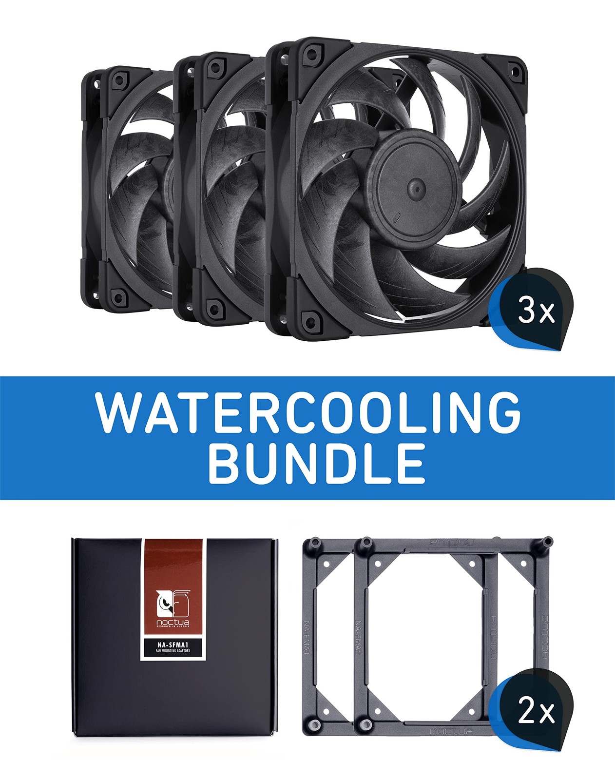 Noctua Bundle: 3X NF-A12x25 PWM chromax.Black.swap, Premium Quiet Fan, 4-Pin...