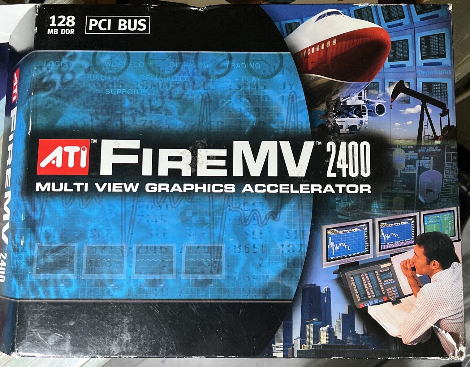 ATI FireMV 2400 PCI 128 MB DDR with cables, adapters in original box