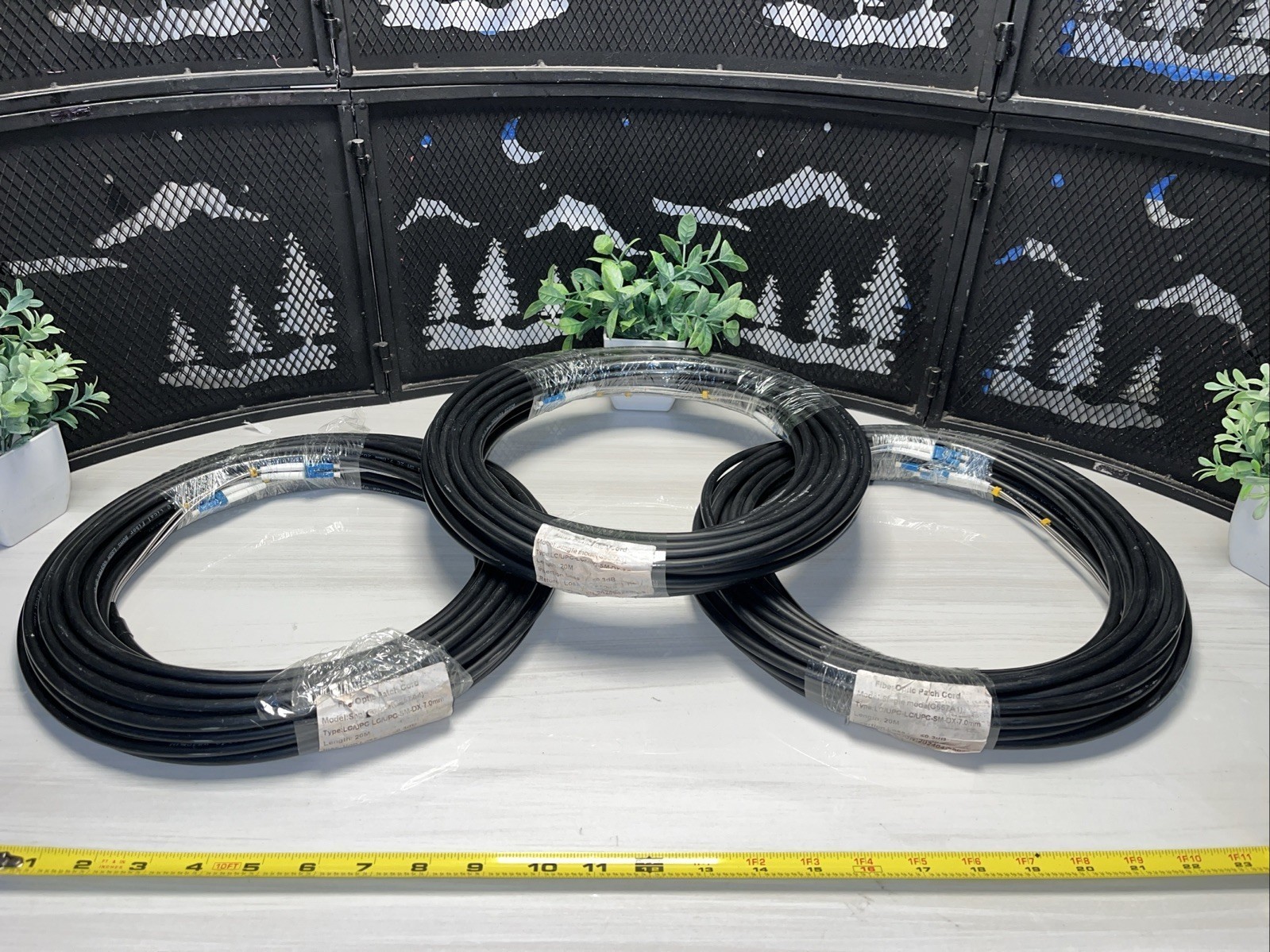 3 QTY BULK LOT- 20M Round Cord Duplex Fiber Optic Patchcrd Cord Jumper G657A1