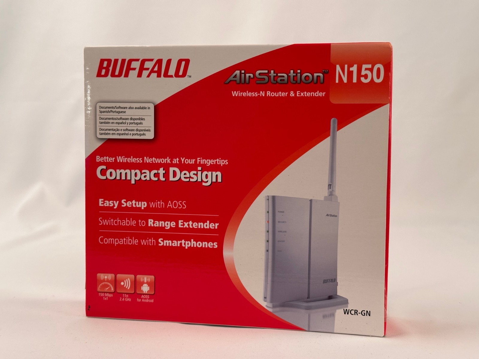 Buffalo AirStation N150 Wireless-N Router & Extender , White *New