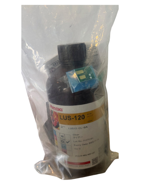 OEM Mimaki LUS-120 Clear UV Curable Ink 1 Liter Bottle Sealed Exp 11/2023