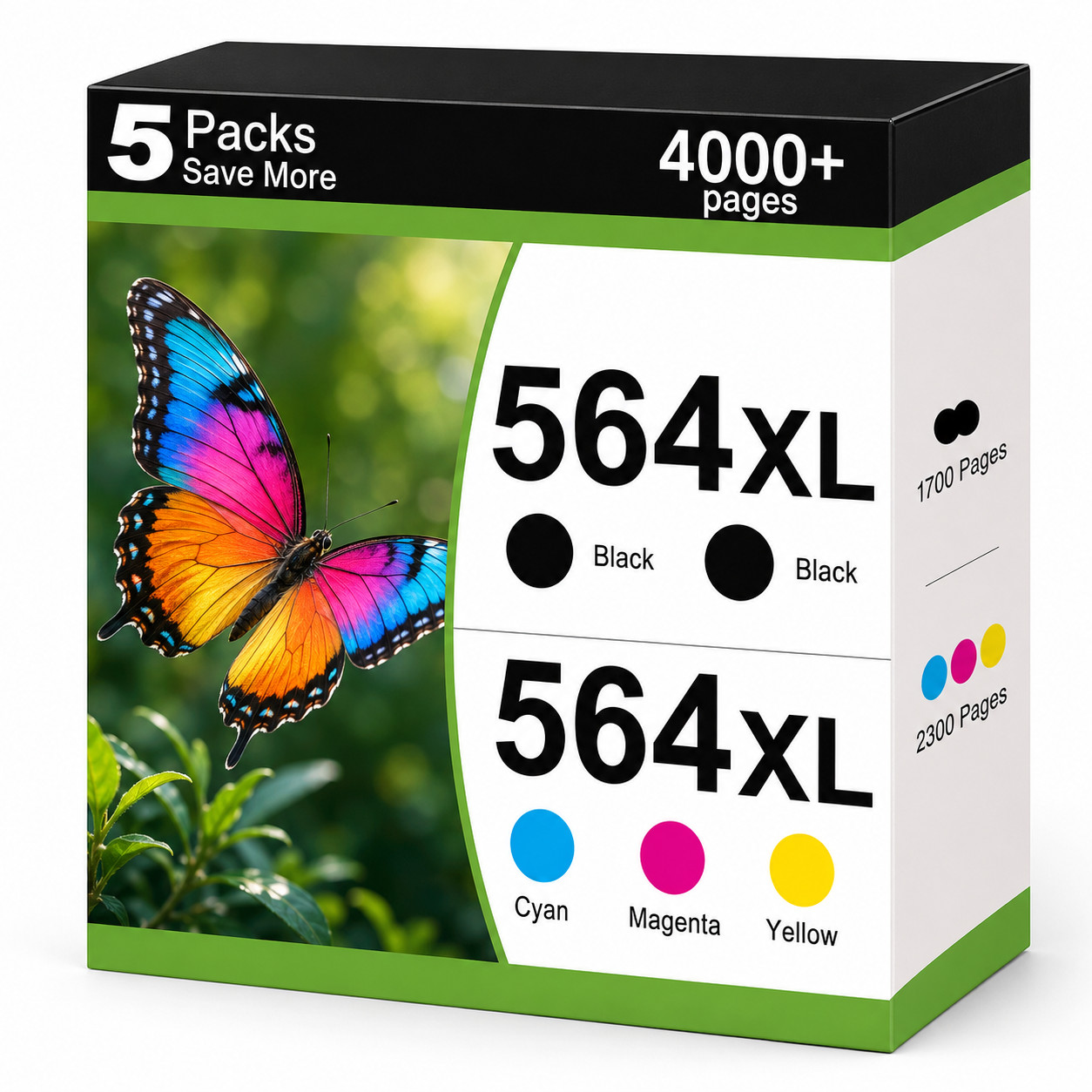 564XL-5PK  Ink  Cartridge Black/Color  PhotoSmart  7520 6520 5520 7525 5514