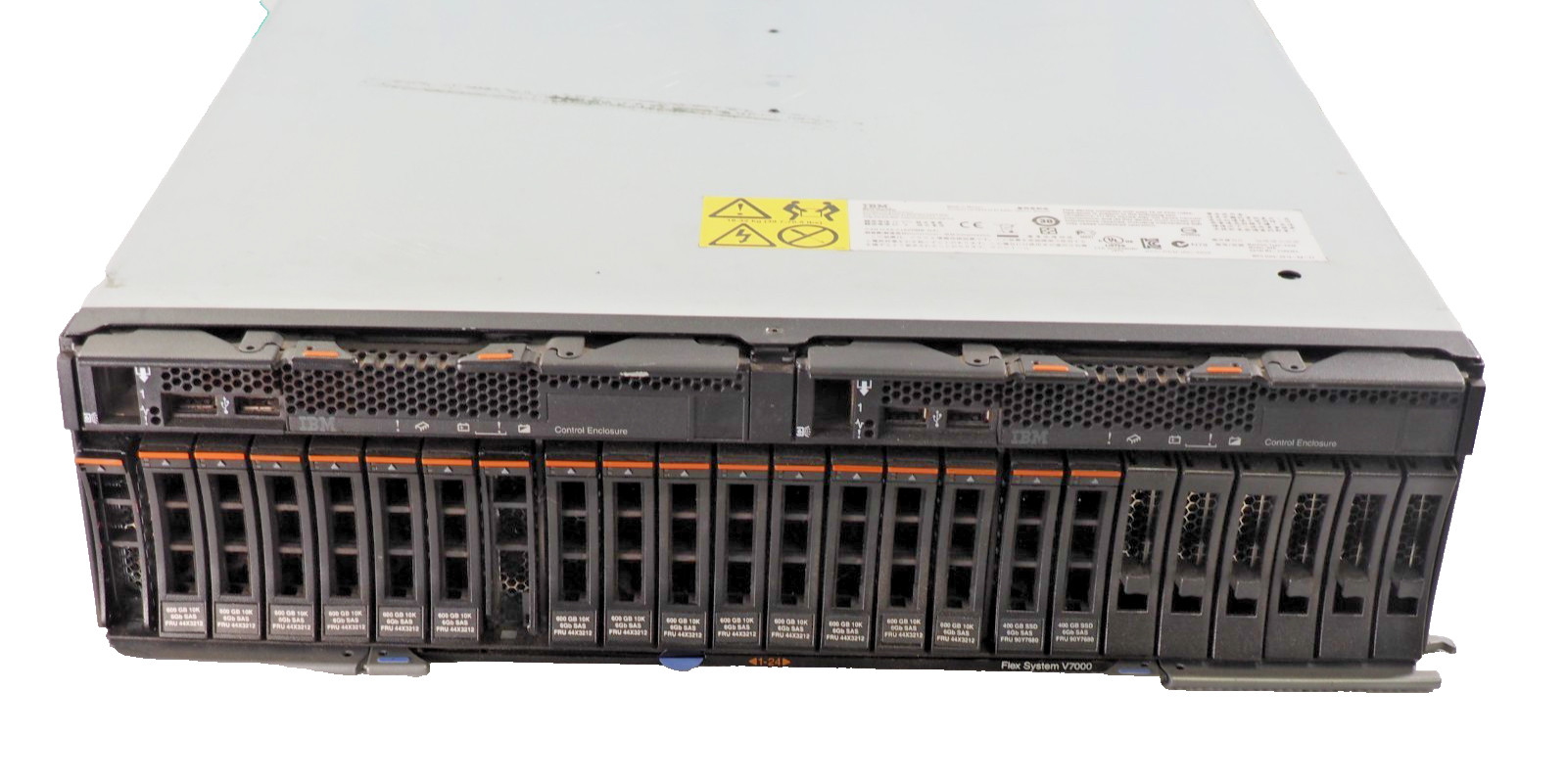 IBM 4939-A49 Flex System V7000 Storage 24 Bay w/16*600GB SAS HDD,2*400GB SAS SSD