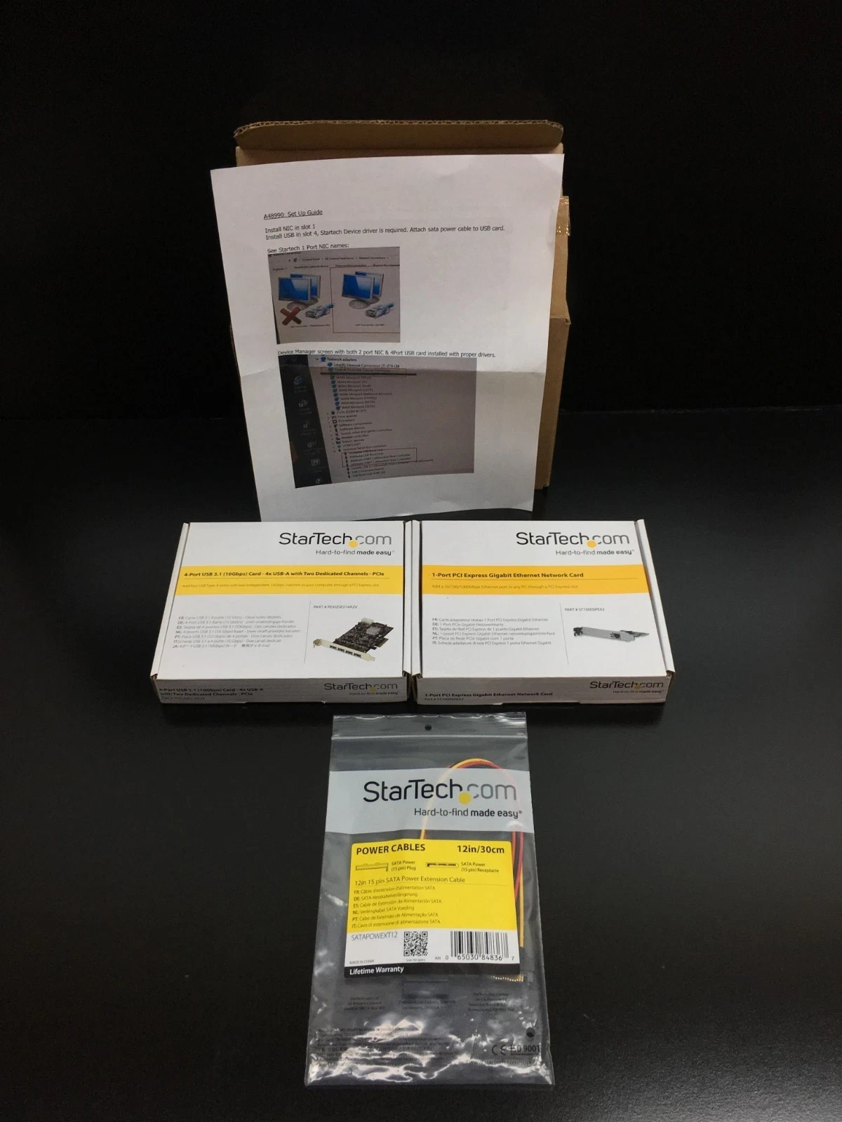StarTech.com Lot 2 Ports and 1 Power Cables PN PEXUSB314A2V / ST1000SPEX2