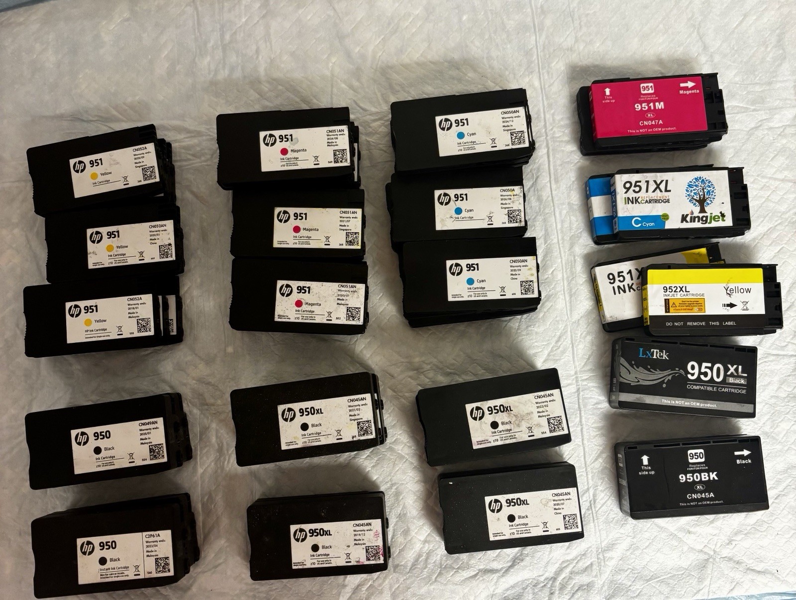 10 sets (40+8) of Empty OEM HP 950, 950xl, 951, 951xl virgin ink Cartridges