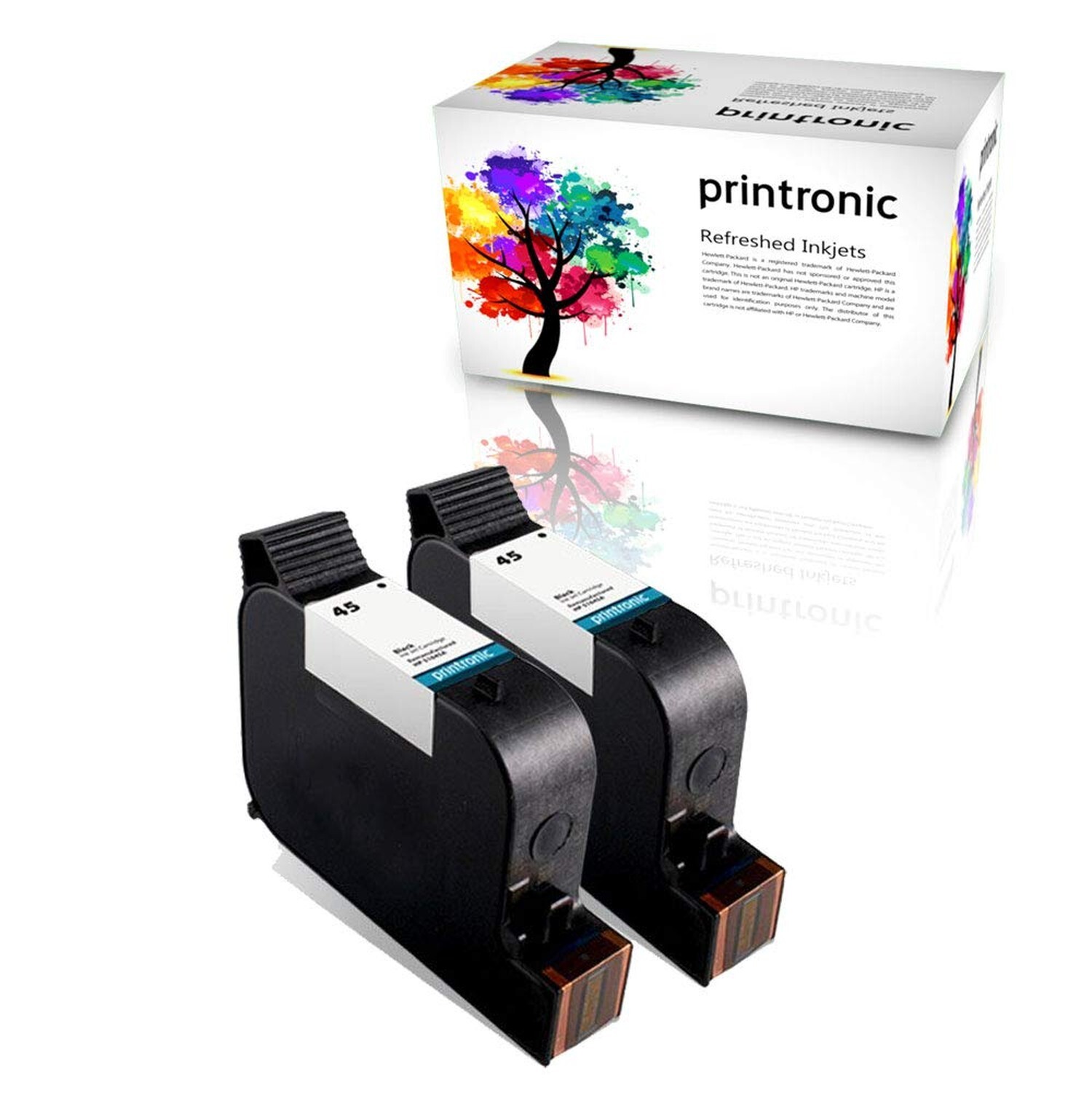 Printronic Remanufactured Ink Cartridge Replacement for HP 45 (2 Pack) for De...