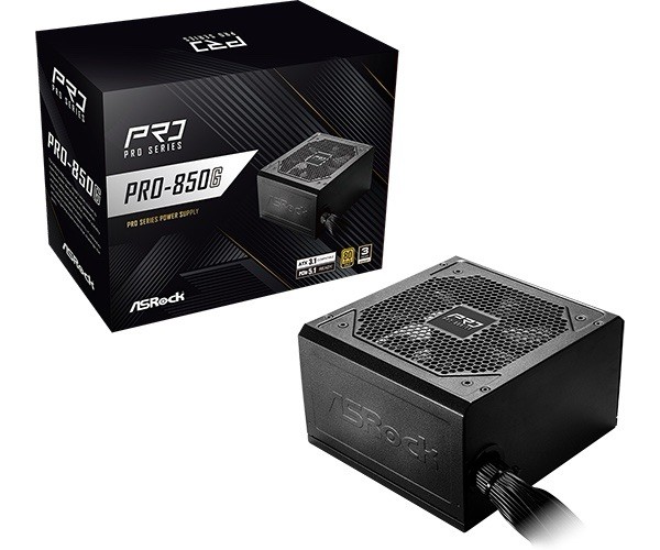 ASRock PRO Series PRO-850G 850 W ATX 3.1 Compatible 80 PLUS GOLD Certified Power