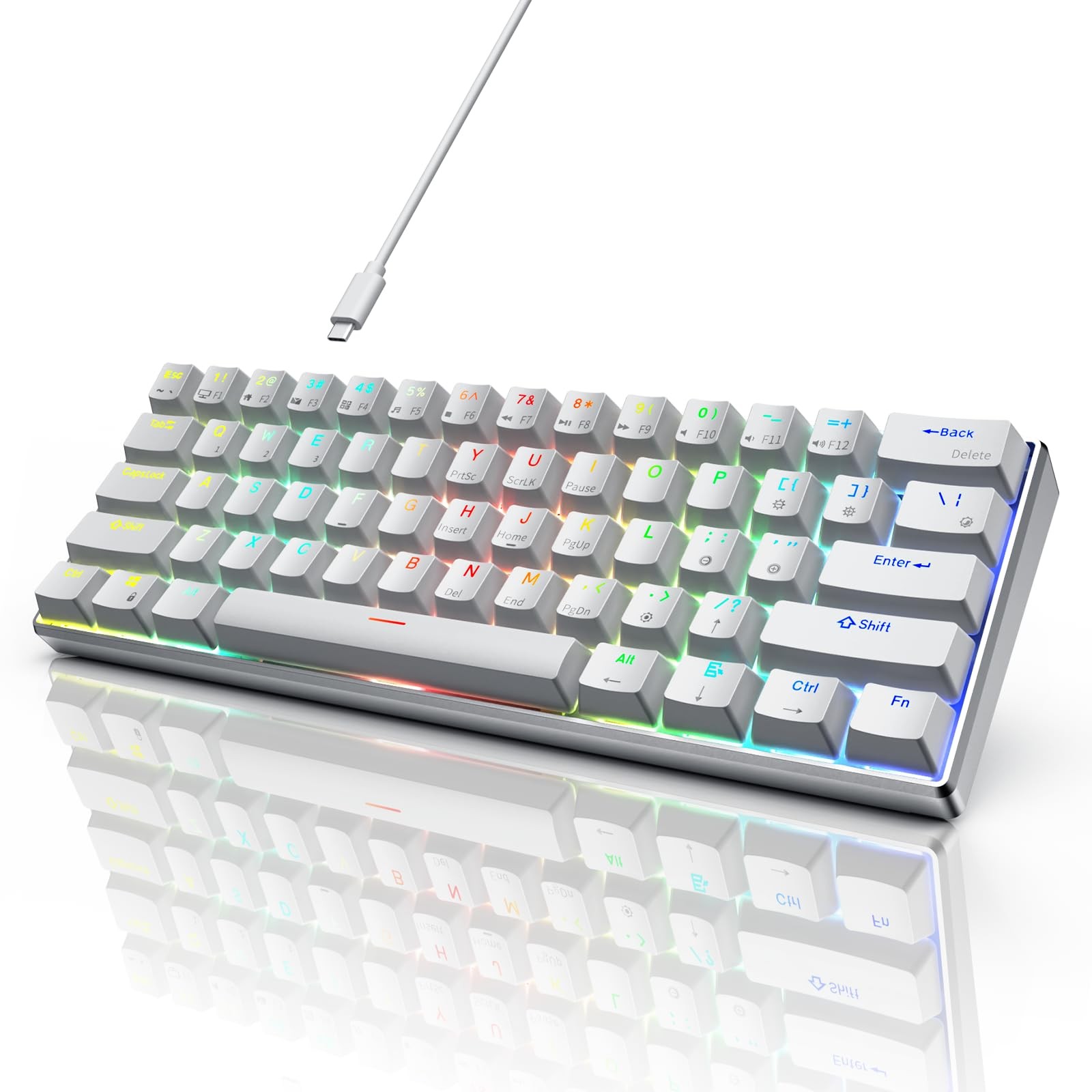 RK ROYAL KLUDGE RK61 Pro White Brown Switch Keyboard