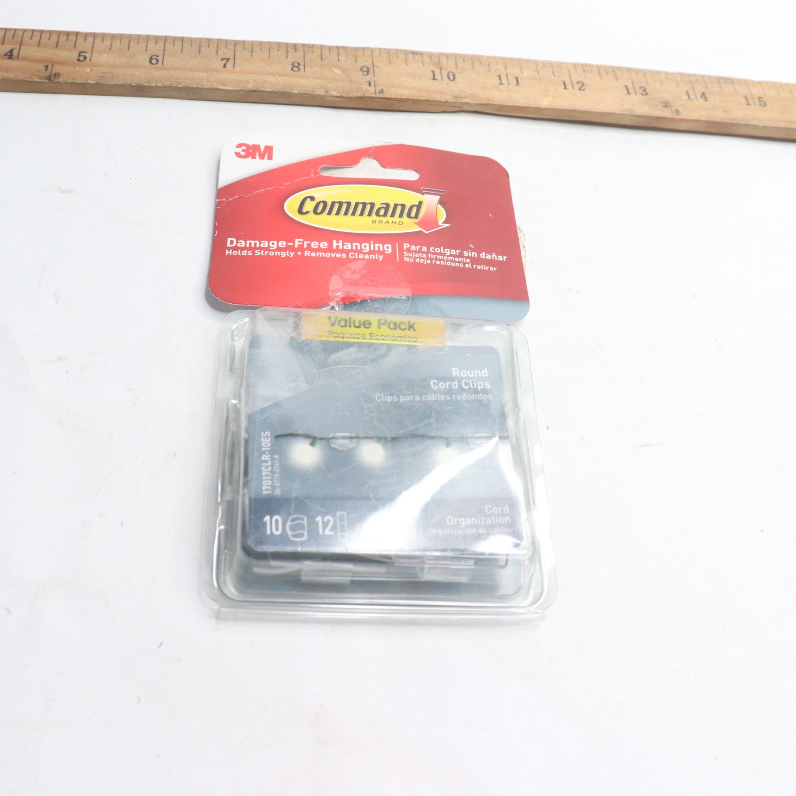 (10-Pk) Command Cord Clip Plastic Transparent 17017CLR-10ES