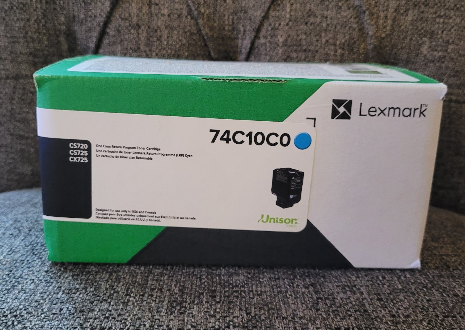 Lexmark 74C10C0 Cyan Toner Cartridge–Genuine OEM–New-Printers CS720 CS725 CX725