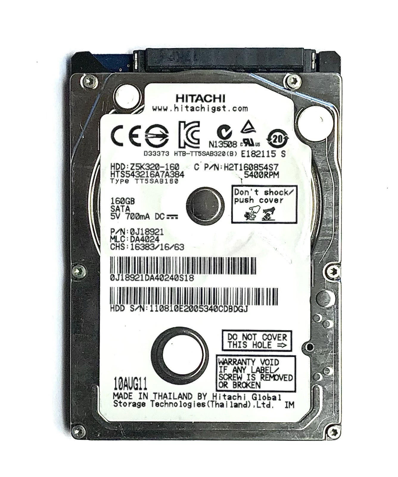 💥 Hitachi 160GB HDD 2.5” SATA HTS543216A7A384 Hard Drive LAPTOP  PS3  PS4