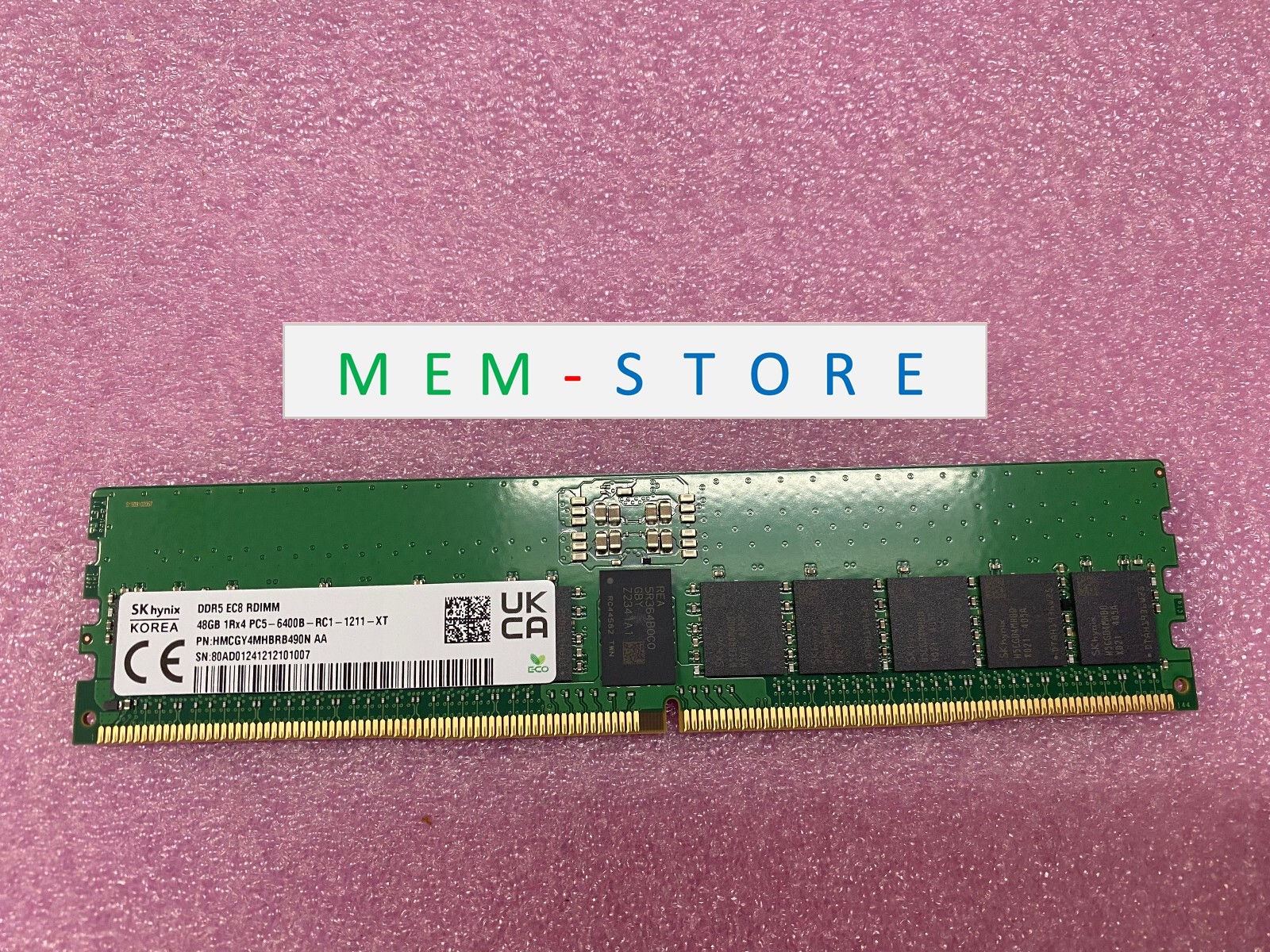 SKHynix HMCGY4MHBRB490N 48GB DDR5-6400MHz PC5-51200 RDIMM 1RX4 RAM Memory Server