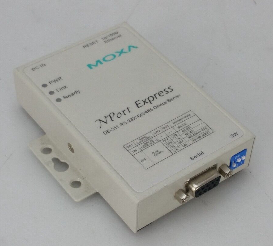 Moxa NPort Express DE-311 RS-232/422/485 Device Server W/ Adapter