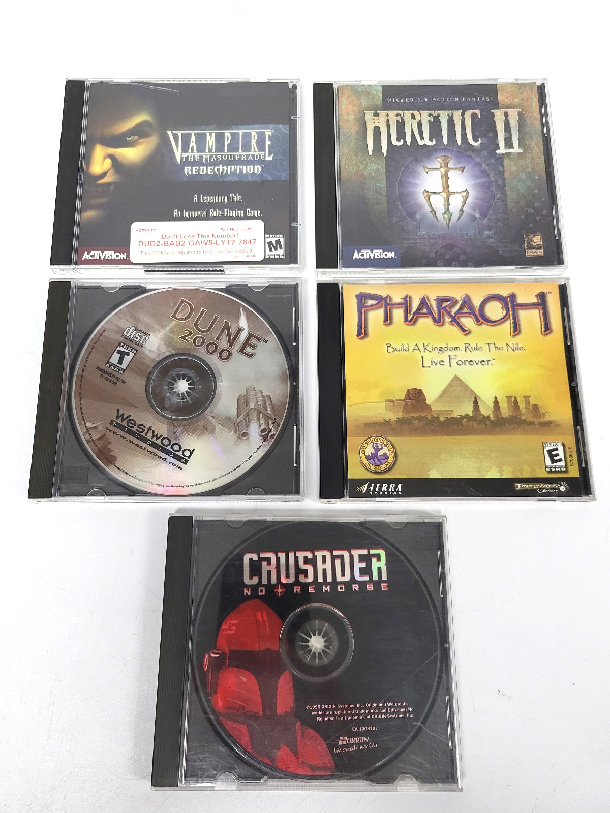 Vintage PC Games: Crusader, Pharaoh, Dune 2000, Heretic II, Vampire Masquerade