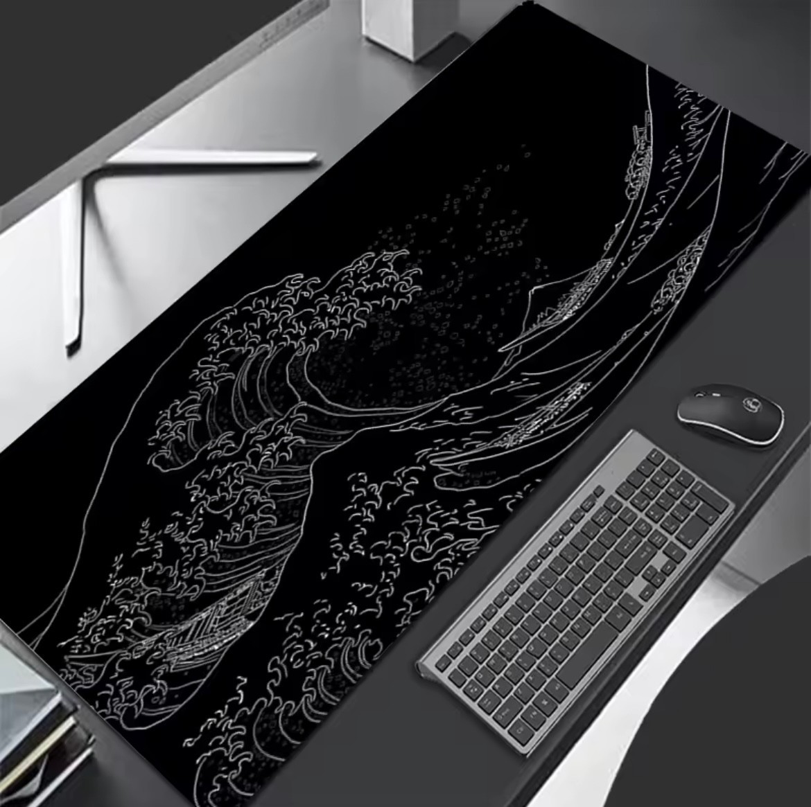 Japanese Art The Big Sea Wave Mouse Pad Large Surfer Gamer Desk Keyboard Mat
