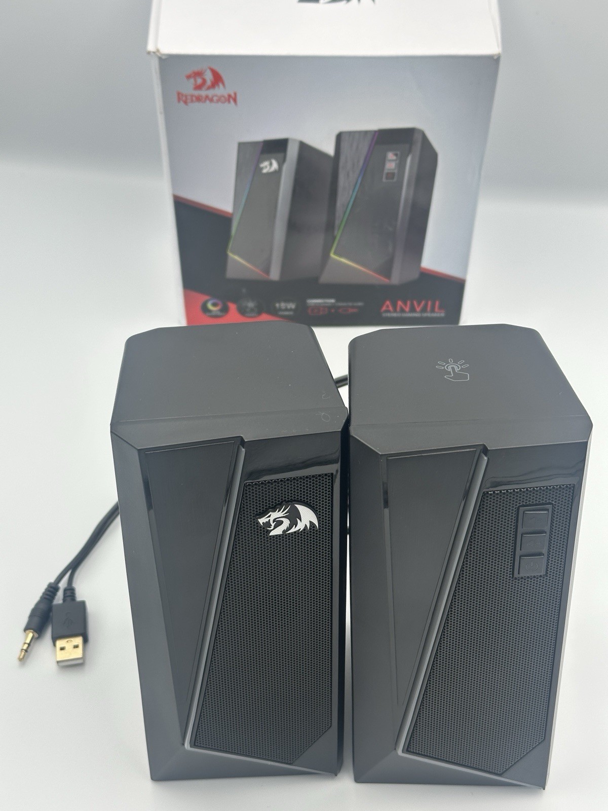 Redragon Anvil GS520 2.0 RGB Computer Speakers USB + 3.5mm, Volume Control