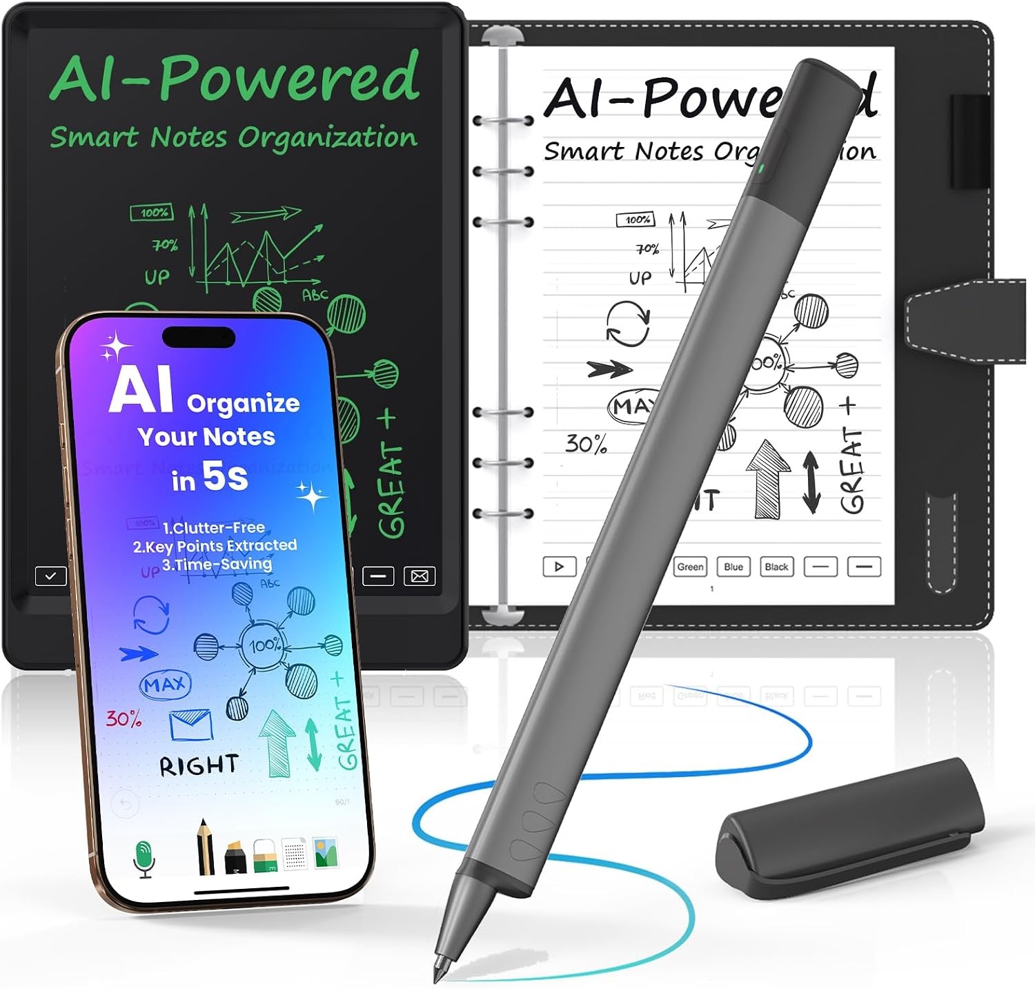 NEWYES SyncPen 4 AI Smart Pen with Digital Notebook LCD Writing Tablet Mindmap