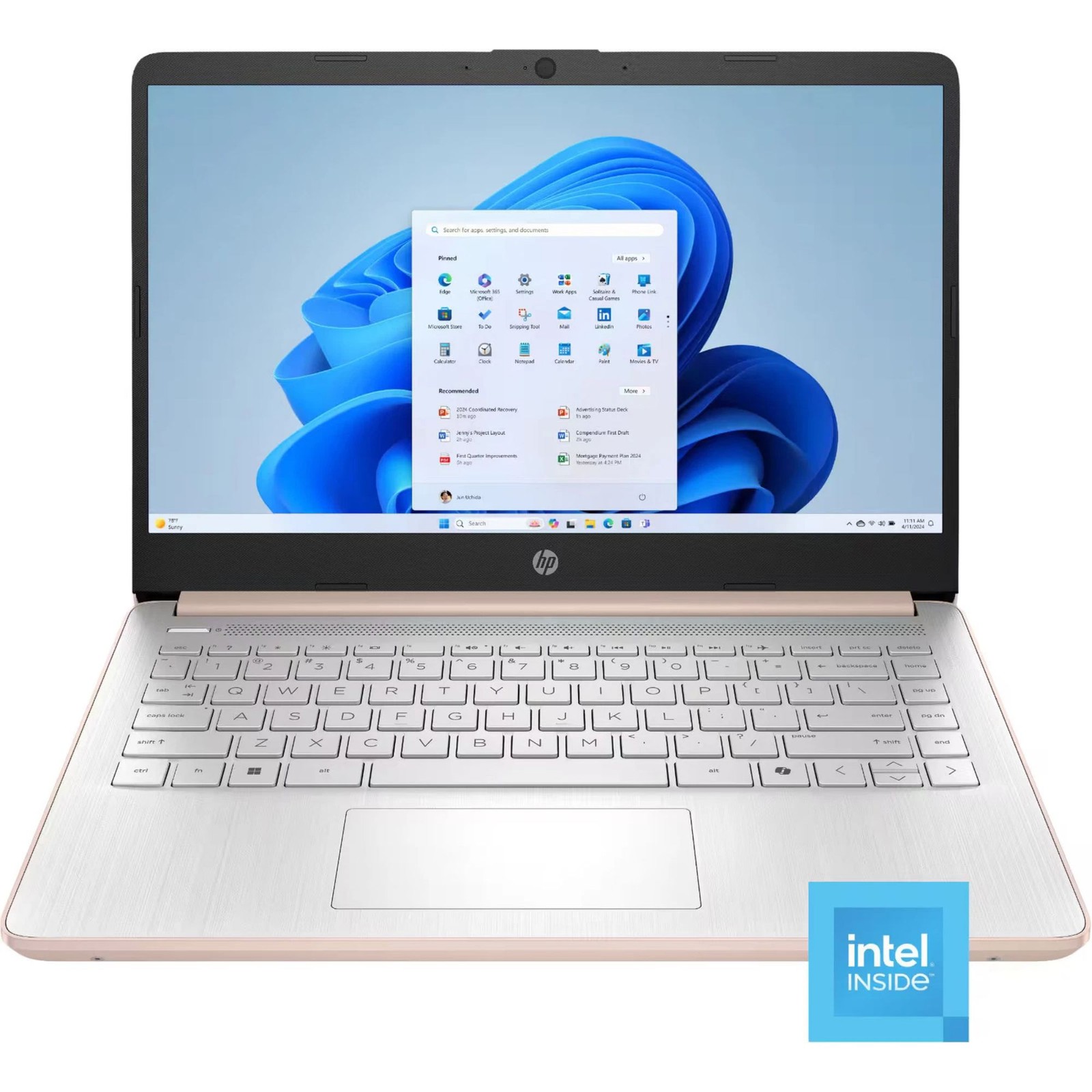 HP 14-dq6105dx 14" Intel N150 0.8 GHz 4 GB 128 GB UFS W11H Laptop, Rose Gold
