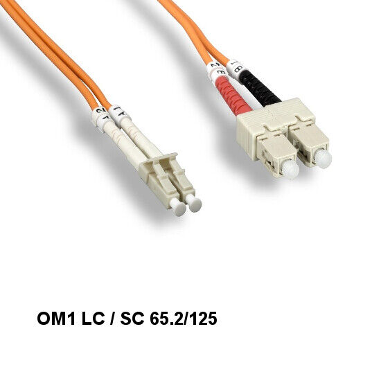 [10X] Kentek 3m OM1 LC to SC Multi-Mode Fiber Optic Cable 62.5/125 Duplex UPC