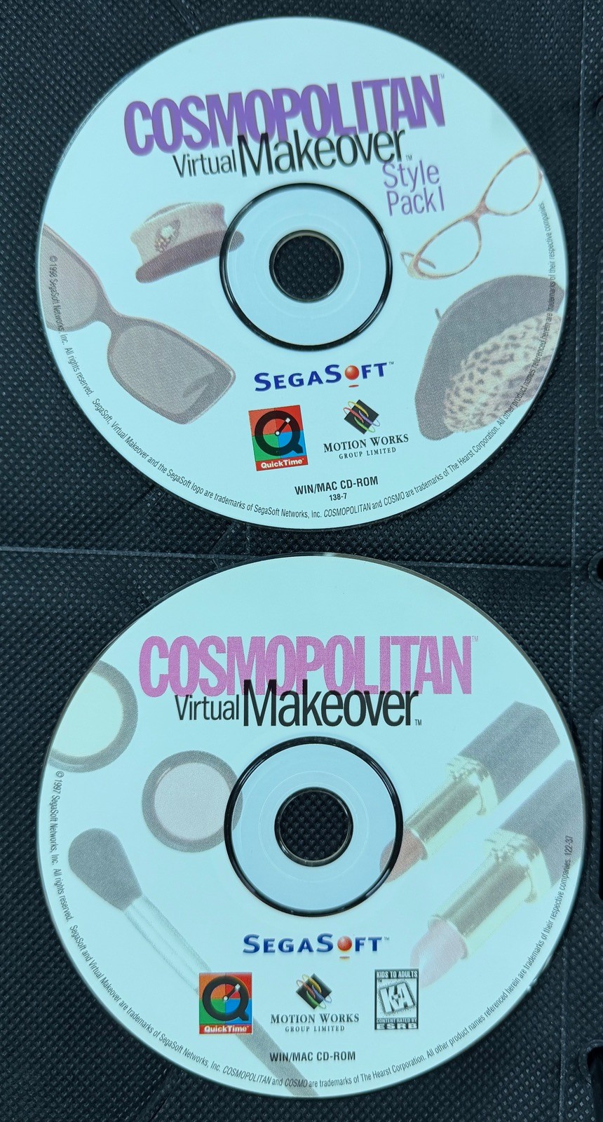 Vintage 1997 Cosmopolitan Virtual Makeover Style Pack 1 Win Mac 2 CD-ROM Set
