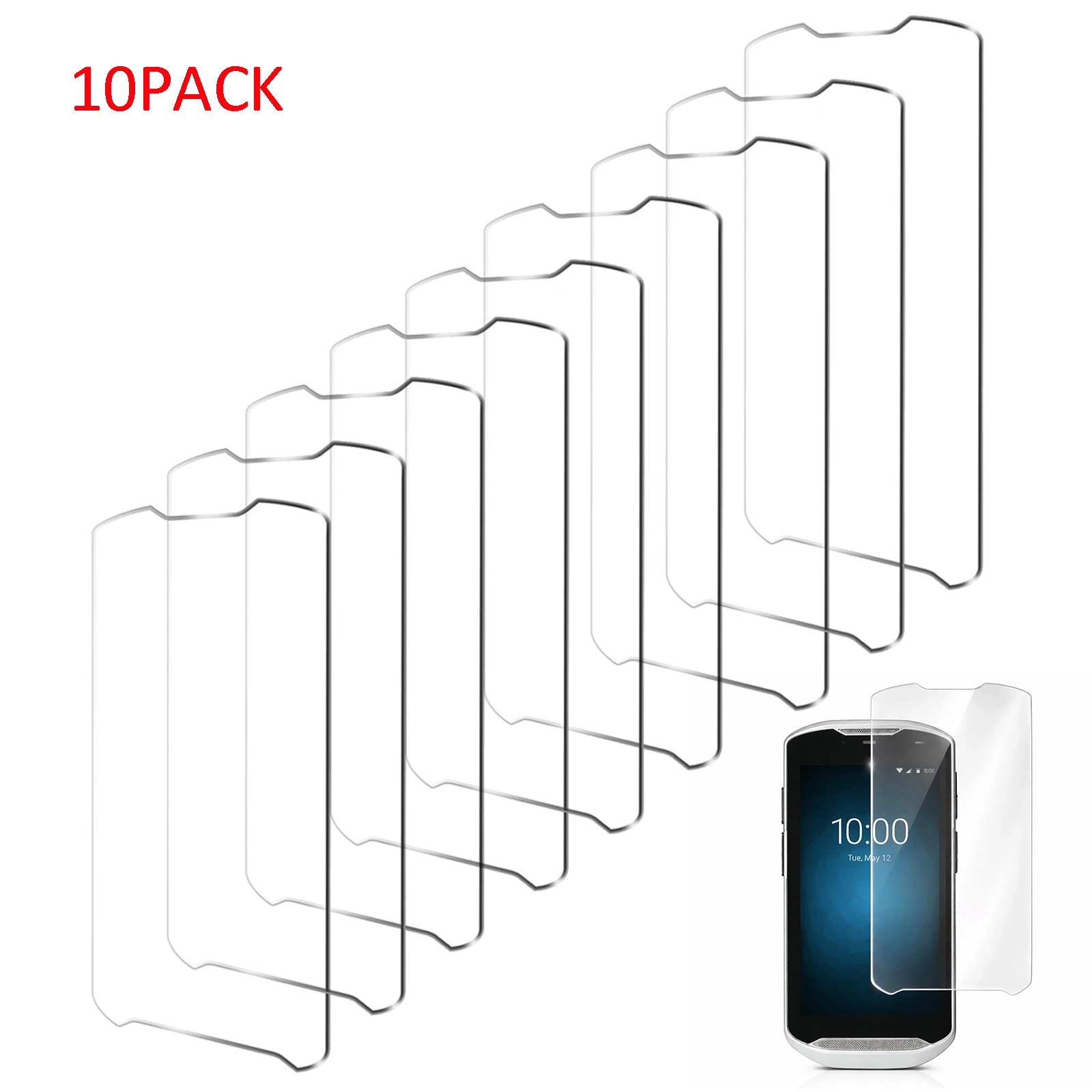 10PCS Tempered Glass Screen Protector for Zebra TC51 TC510K TC52 TC52X TC56 TC57
