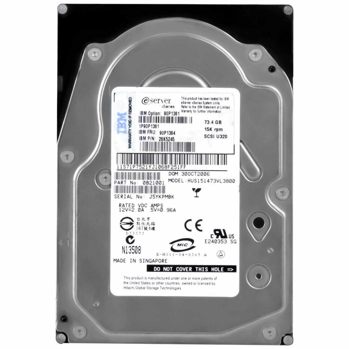 Hitachi Hus151473vl3800 HDD Hard Disk Scsi 73gb 80pin 3.5" Hard Drive Server_