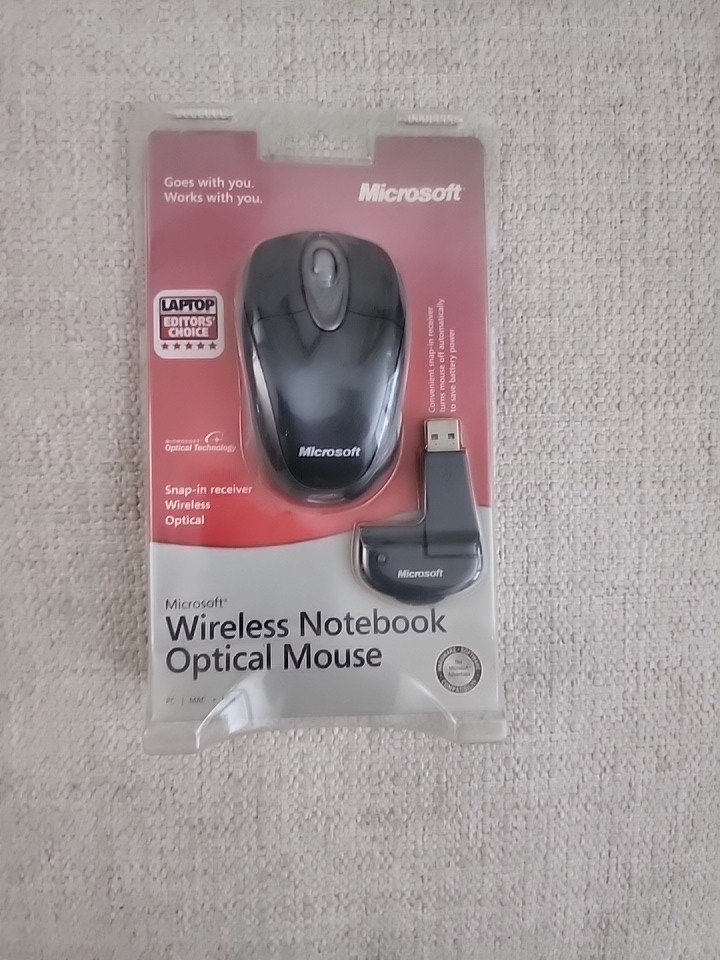 Microsoft Wireless Notebook Optical Mouse PC Windows Mac NEW NIB