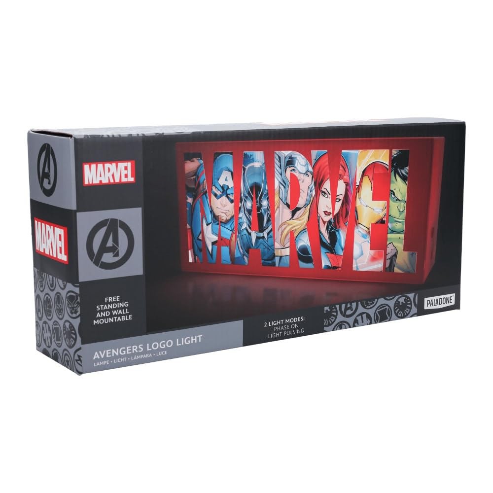 Paladone Marvel Avengers Logo Light, 2 Light Modes, Decorative Display Sign for