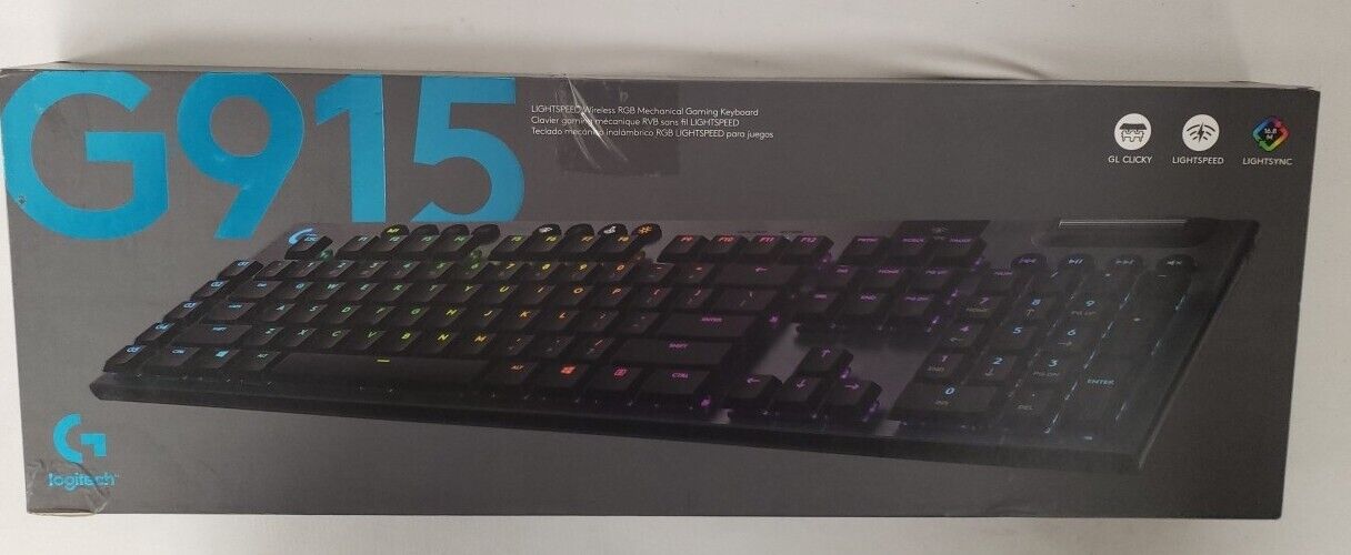 Logitech G915 LIGHTSPEED RGB Mechanical Gaming Keyboard Clicky Black.