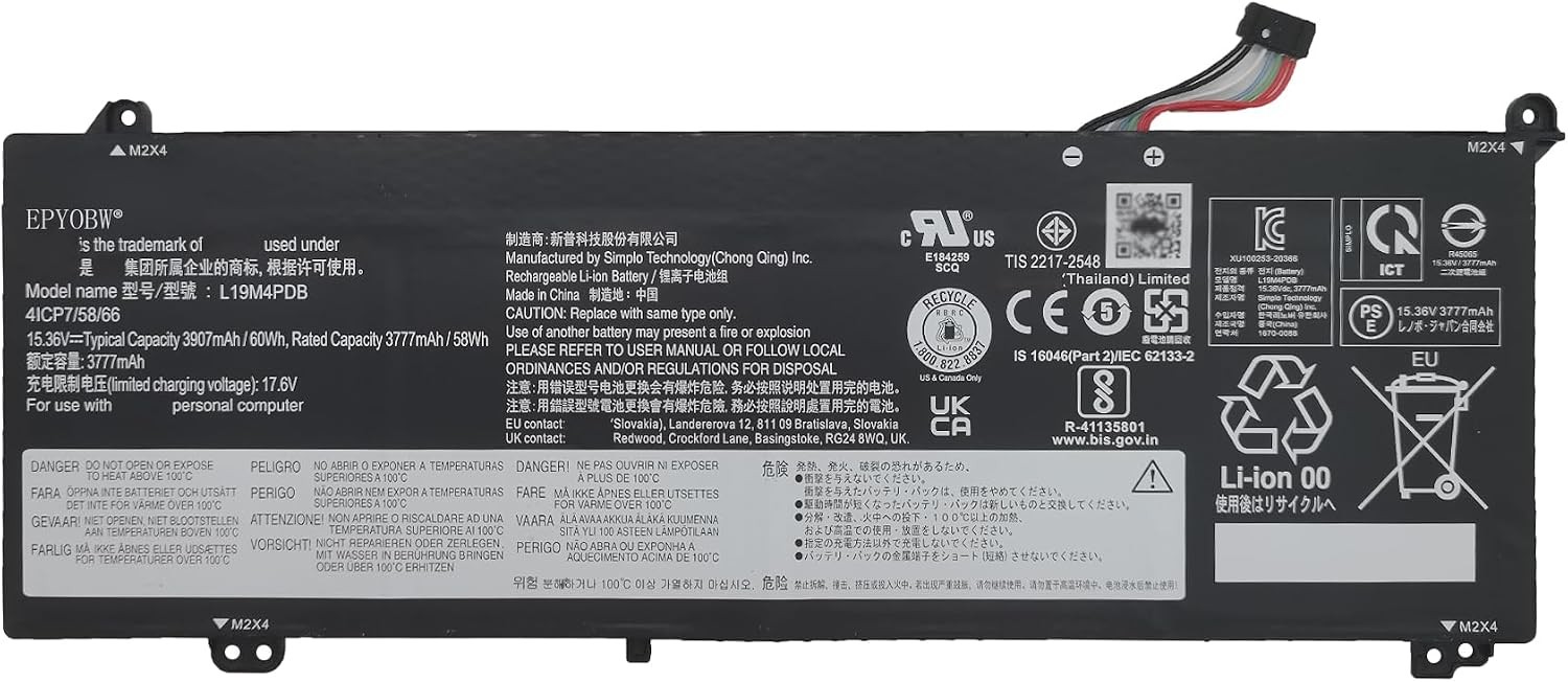 L19M4PDB Laptop Battery 60Wh Compatible with Lenovo ThinkBook 14 G2 ITL