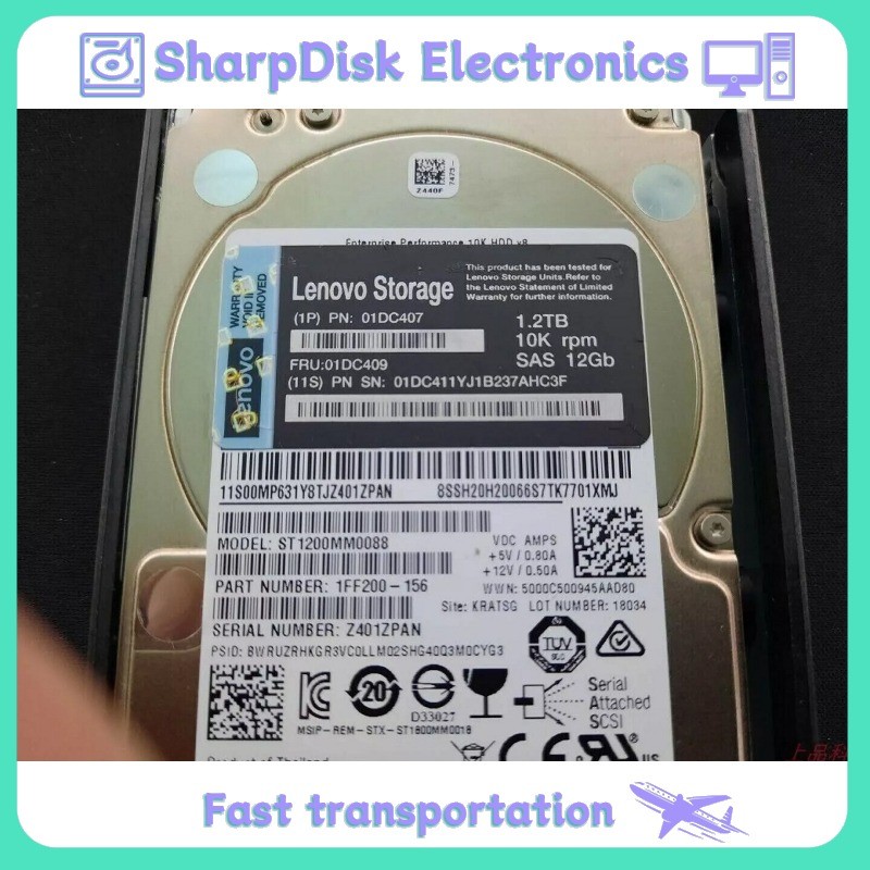 01DC409 NEW 01DC407 01DC411 IBM/Lenovo Storage 1.2TB 10K SAS 12G HDD Hard Drive