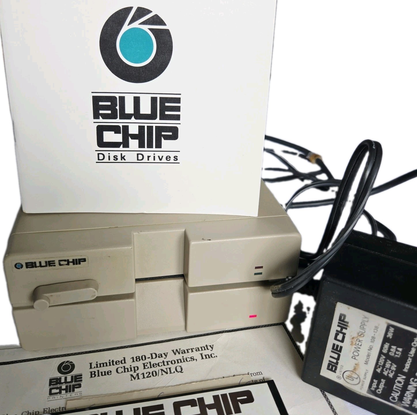 Blue Chip BCD/5.25 Floppy Disk Drive PSU Manual Software Commodore Powers On
