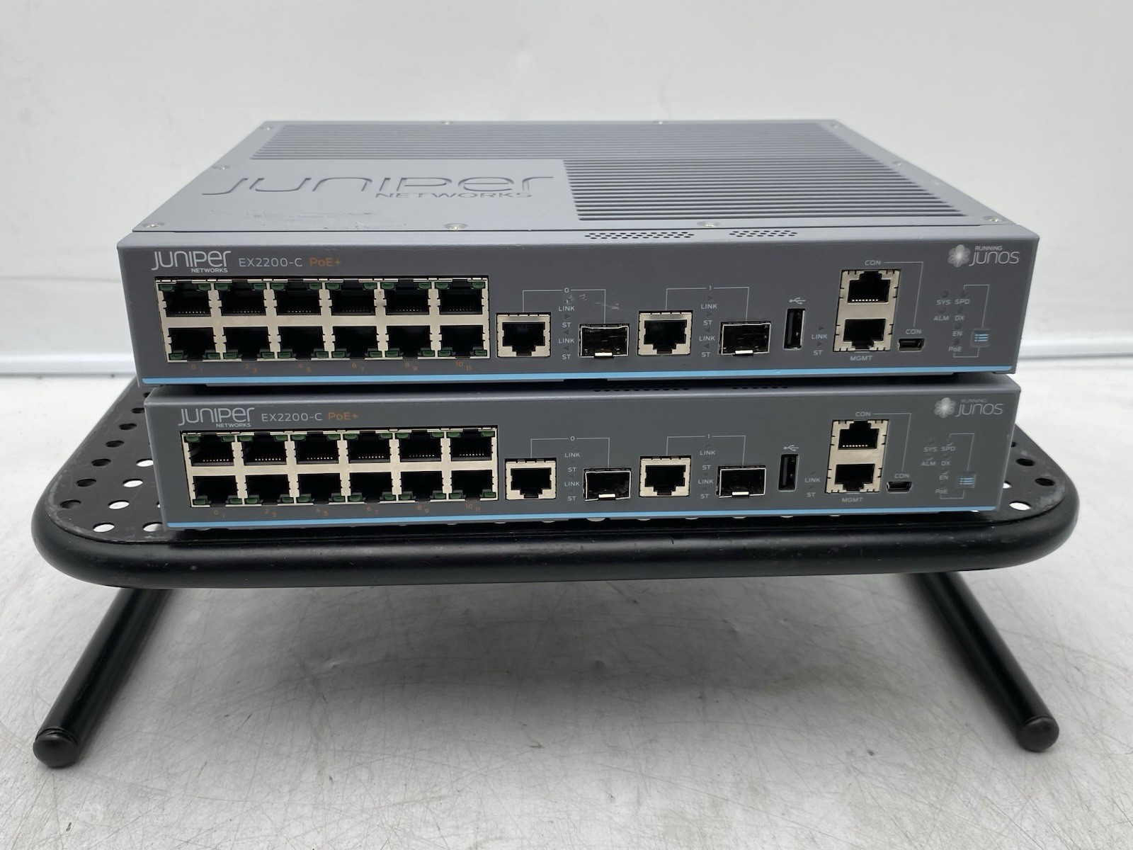 LOT OF 2 Juniper EX2200-C-12P-2G Gigabit Ethernet Managed Switch