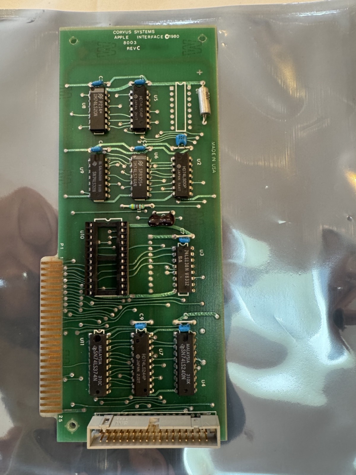 VINTAGE CORVUS SYSTEMS Hard Drive Controller Card Apple III II II+ IIe w/ Cable