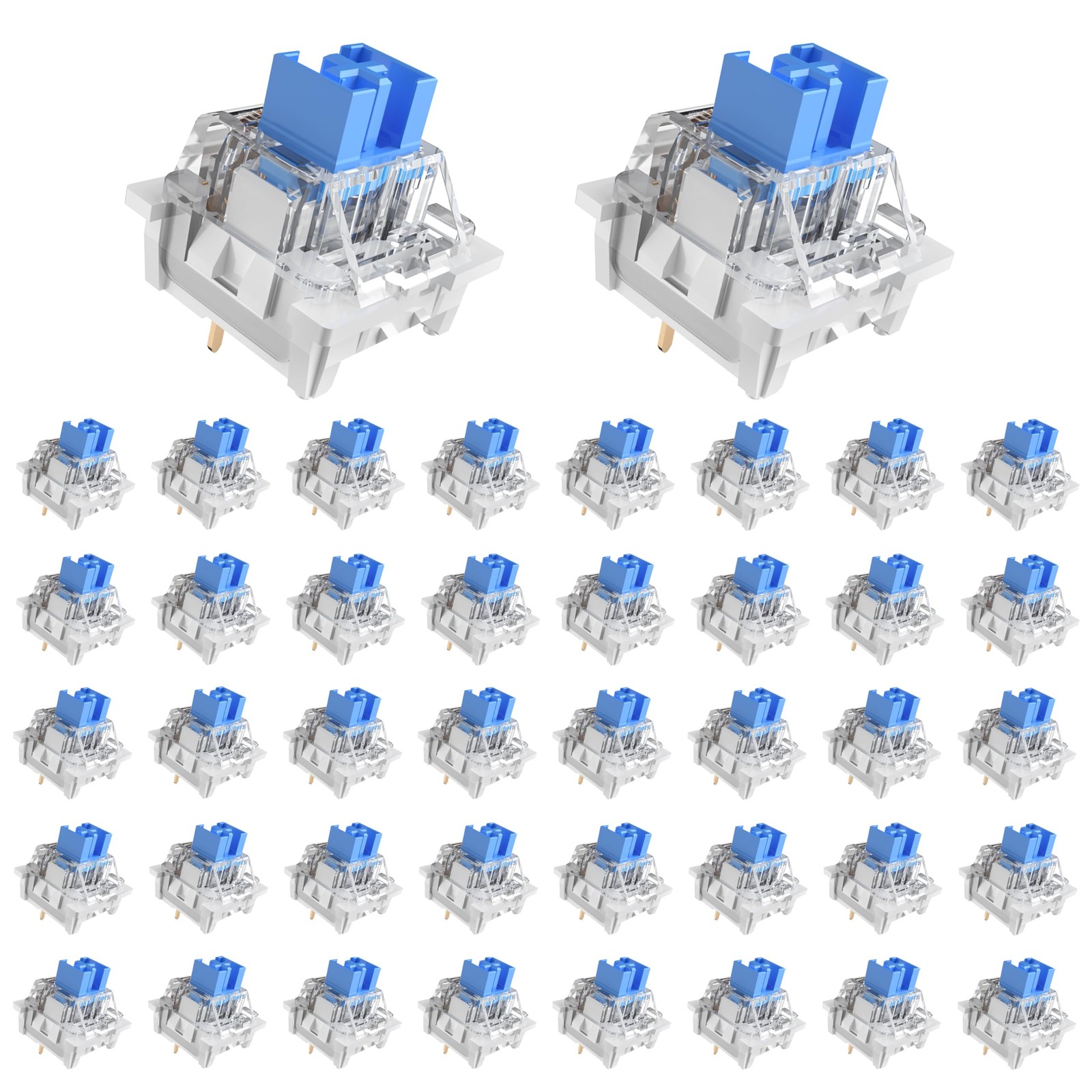 Outemu 20 Pcs Keyboard Clickers for 3D Prints,Clicky Blue Keyboard Switches