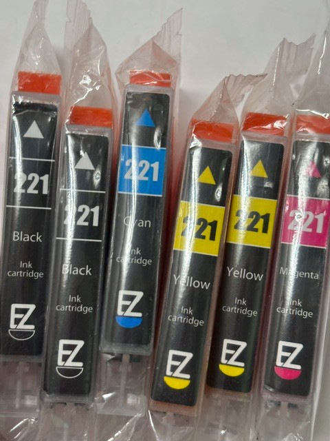 6 EZ Ink Cartridges in Open Box 2 Black 1 Magenta 2 Yellow 1 Cyan  Sealed