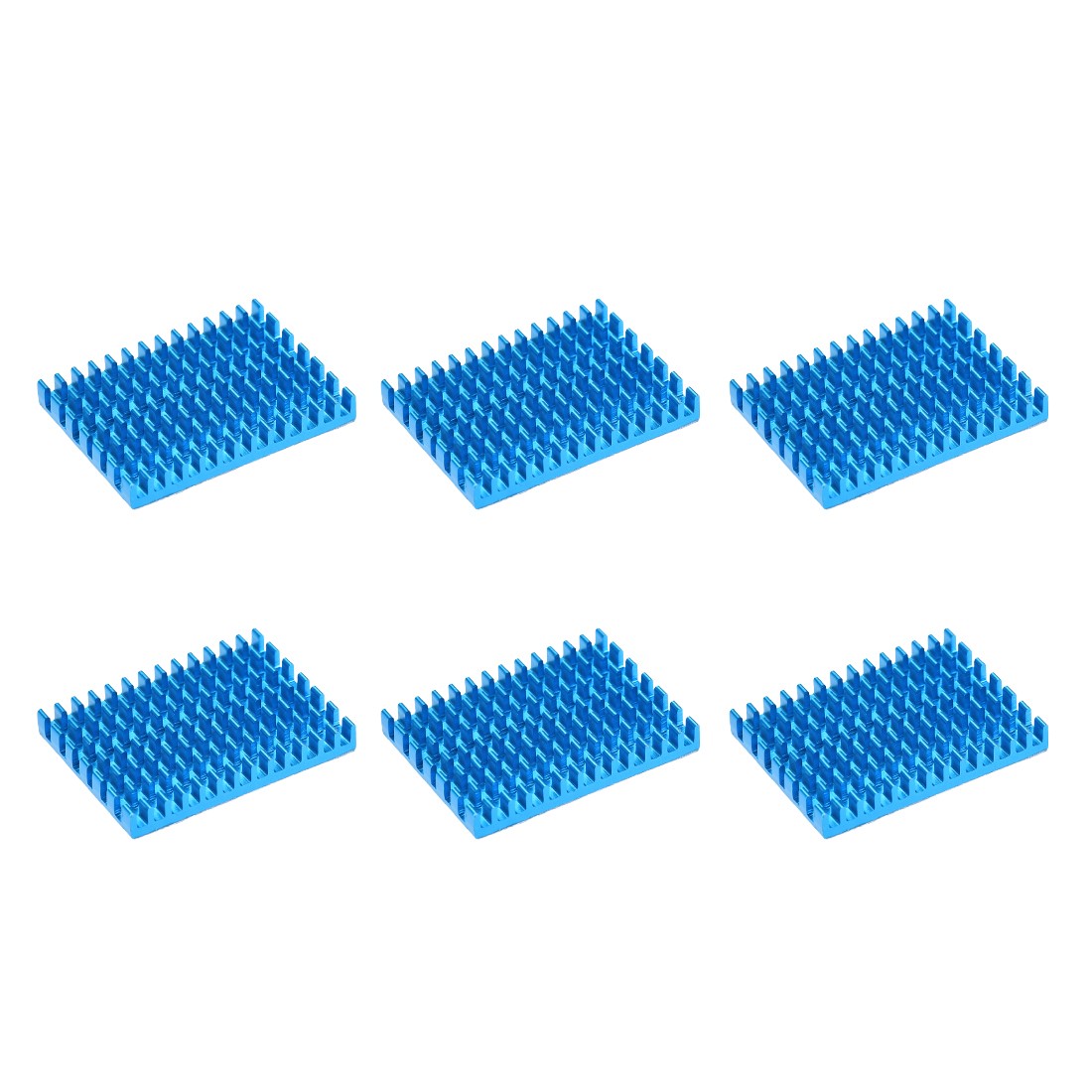 5x30x40mm Blue Aluminum Heatsink Thermal Adhesive Pad 3D Printers 6Pcs