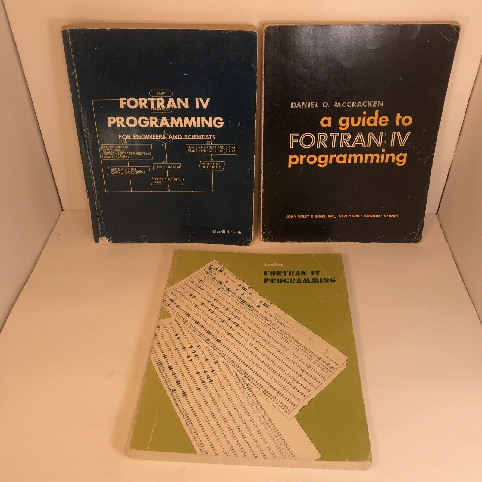3 Vintage 1960's Computer Programming Manuals Guides Fortran IV McCracken Ledley