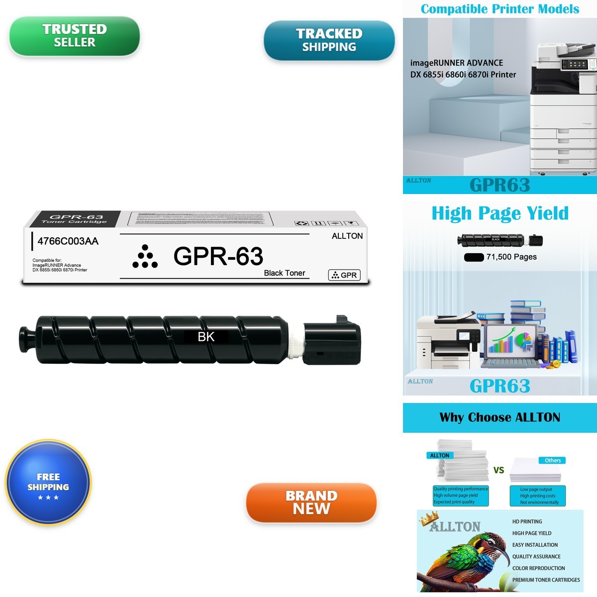 Allton GPR63 Black Toner Cartridge High Yield Canon ImageRUNNER DX 6855i-6870i
