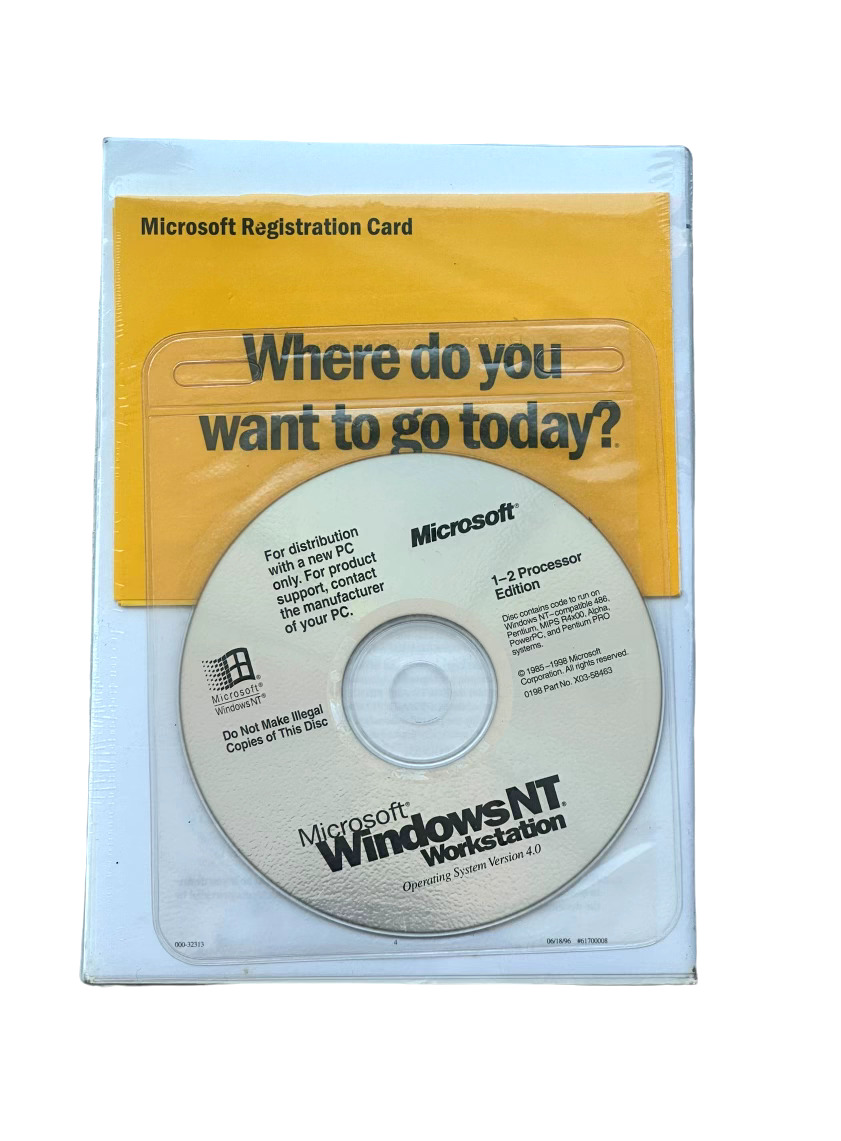 Microsoft Windows NT Workstation 4.0 1-2 Processor Edition w/ COA NEW SEALED