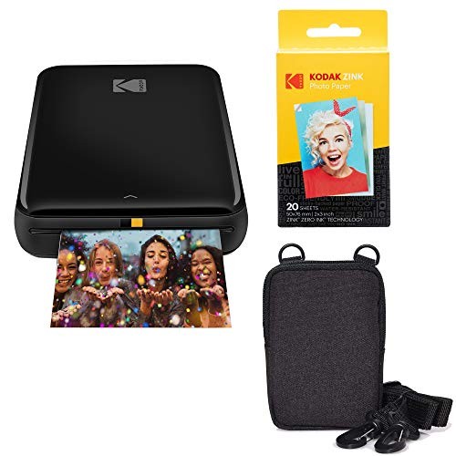 KODAK Step Wireless Mobile Photo Mini Printer (Black) Go Bundle