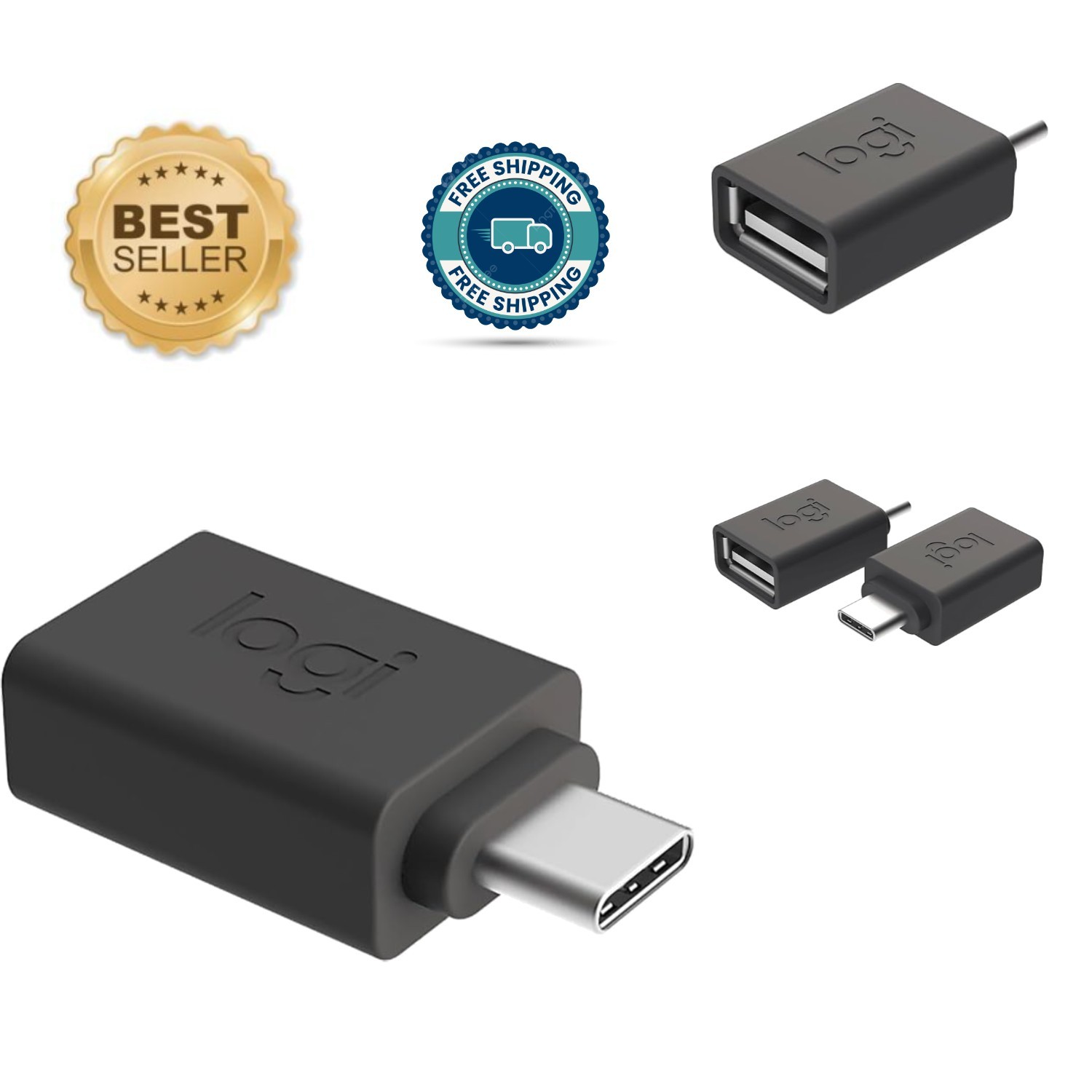 Logi USB-A to USB-C Adapter - Safely Charge Devices with Power Protection