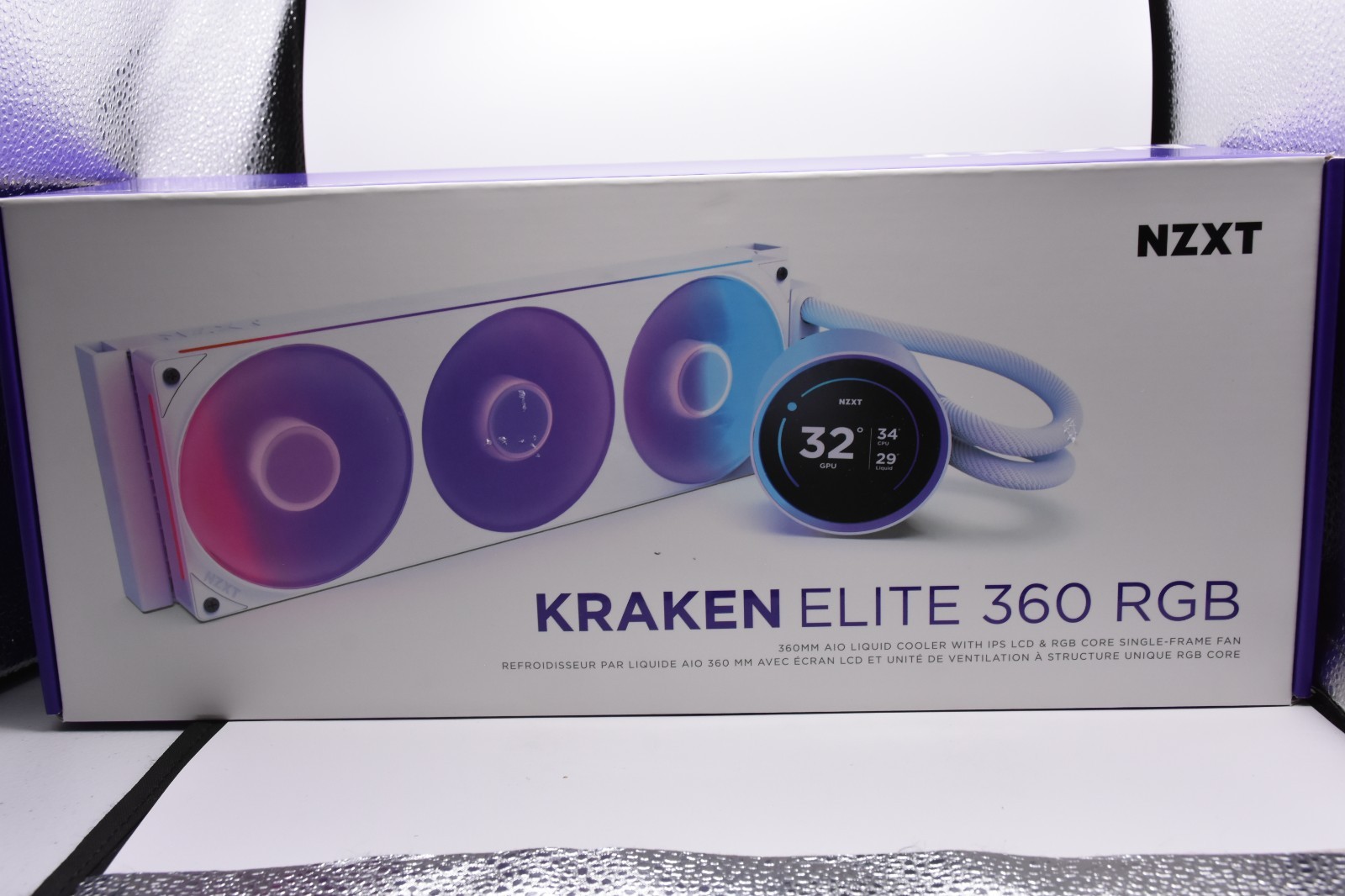 NZXT Kraken Elite 360 RGB AIO CPU Liquid Cooler White 360mm Radiator - Open Box